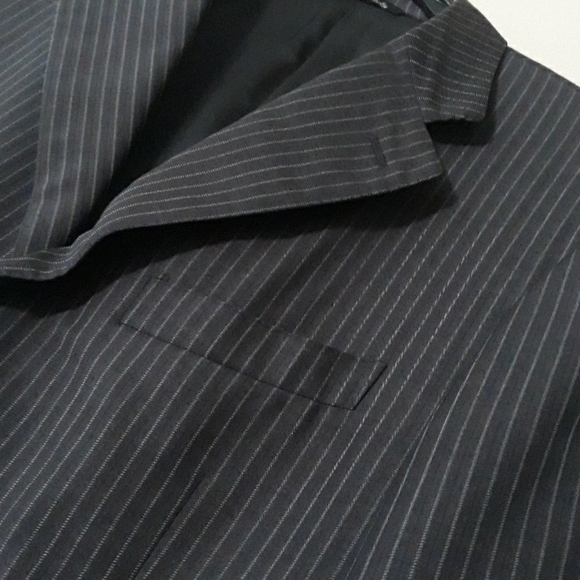 Canali Designer Pinstriped Gray Blazer Jacket - Picture 2 of 5